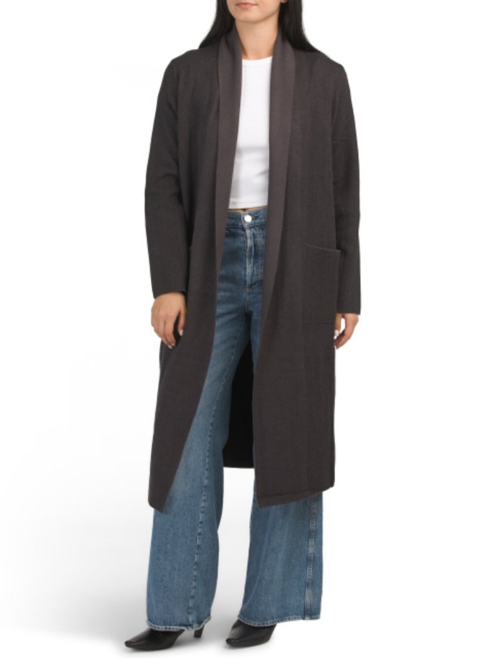 MAX STUDIO Long Sleeve Shawl Collar Cardigan